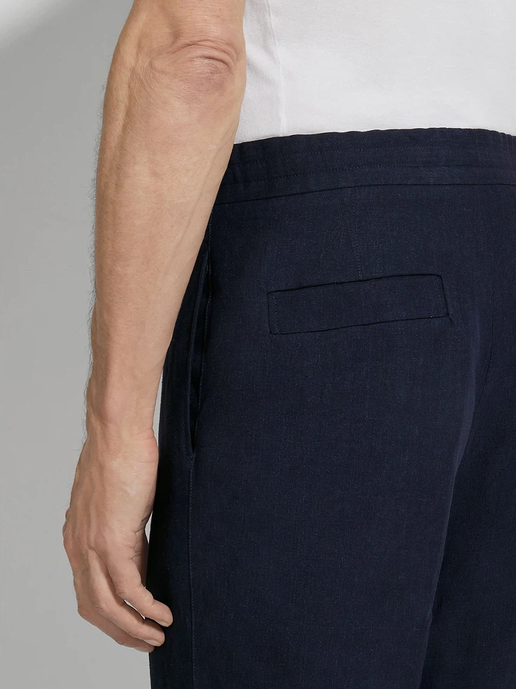 Pantaloni in lino Oasi blu inchiostro
