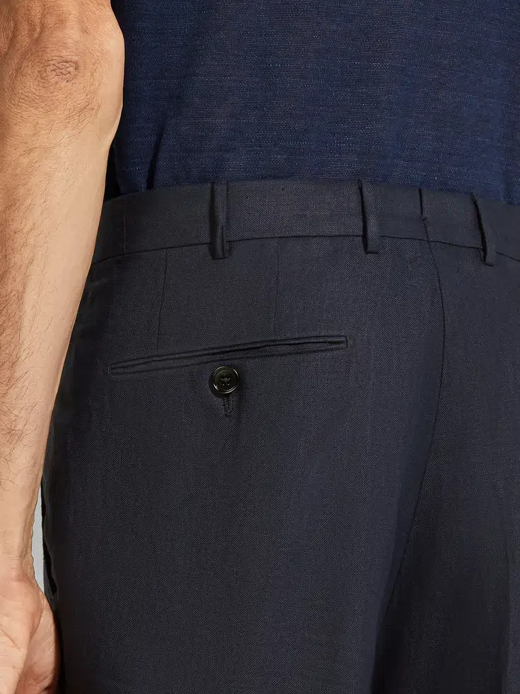 Pantaloni in lino Oasi blu navy