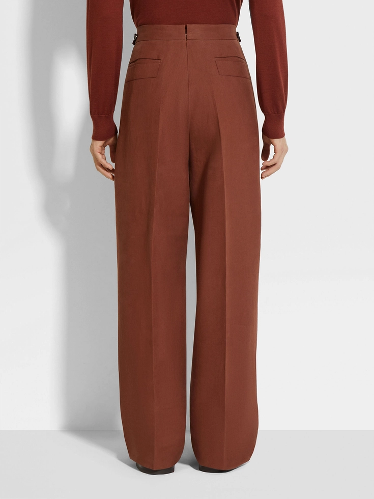 Pantaloni in lino Tobacco Oasi Pantaloni in lino Tobacco Oasi