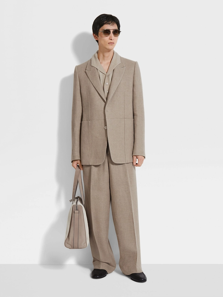 Pantaloni in lino beige mélange Pantaloni in lino beige mélange