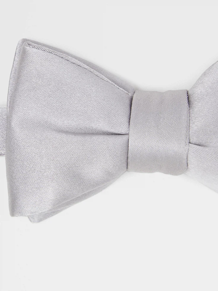 Papillon in seta grigio chiaro