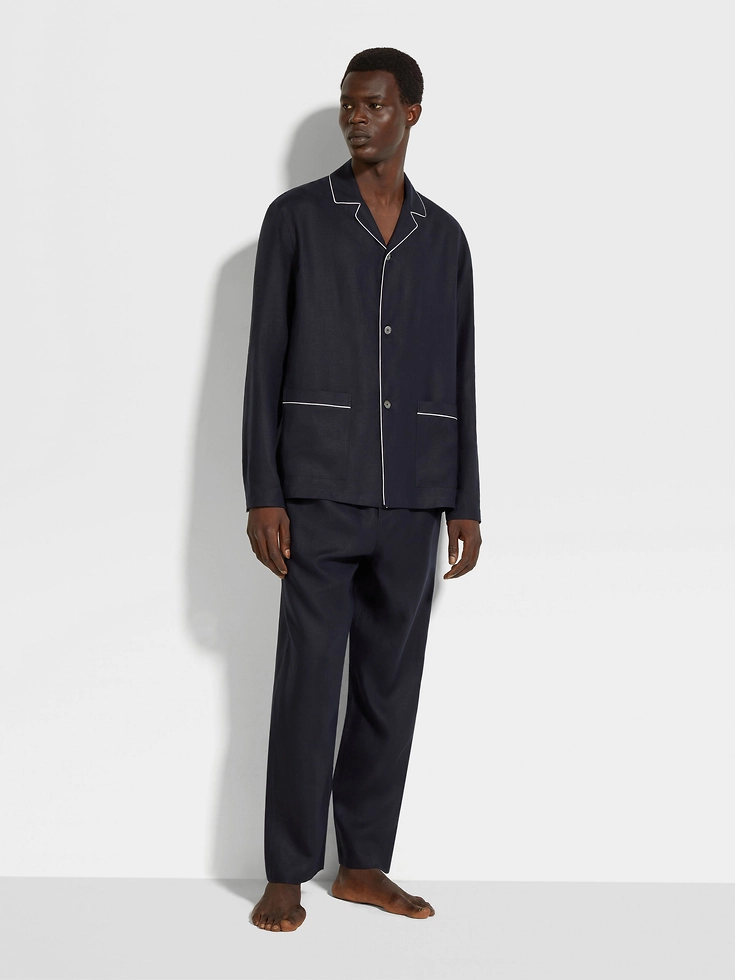 Pigiama Oasi Lino blu navy