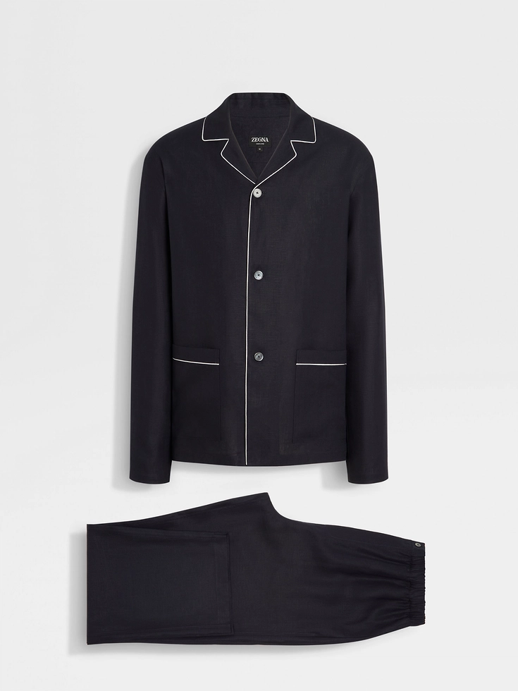 Pigiama Oasi Lino blu navy