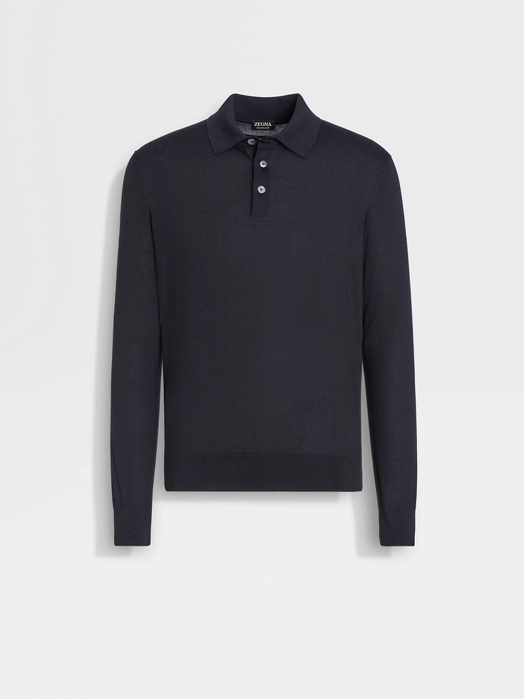 Polo Cashseta blu navy mélange