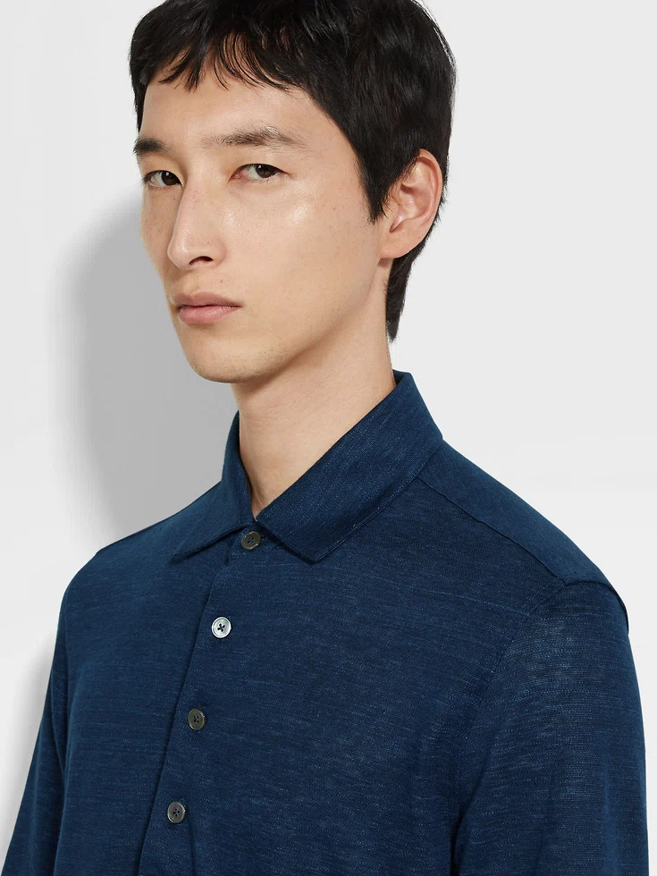 Polo Oasi Lino Blu Navy