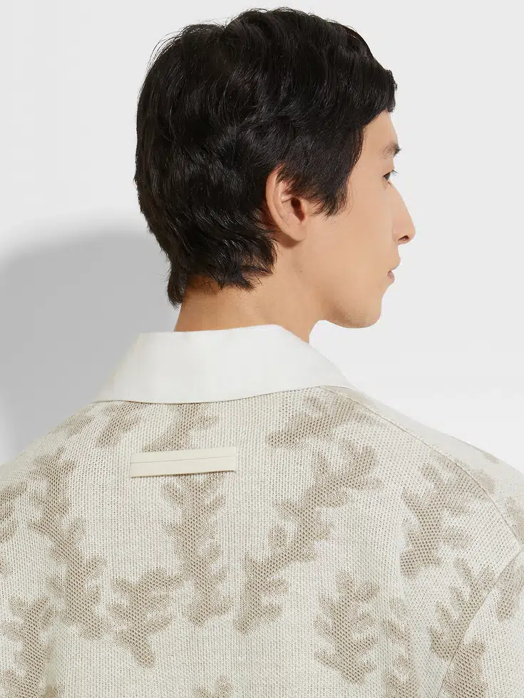 Polo Oasi Lino bianca e beige chiaro