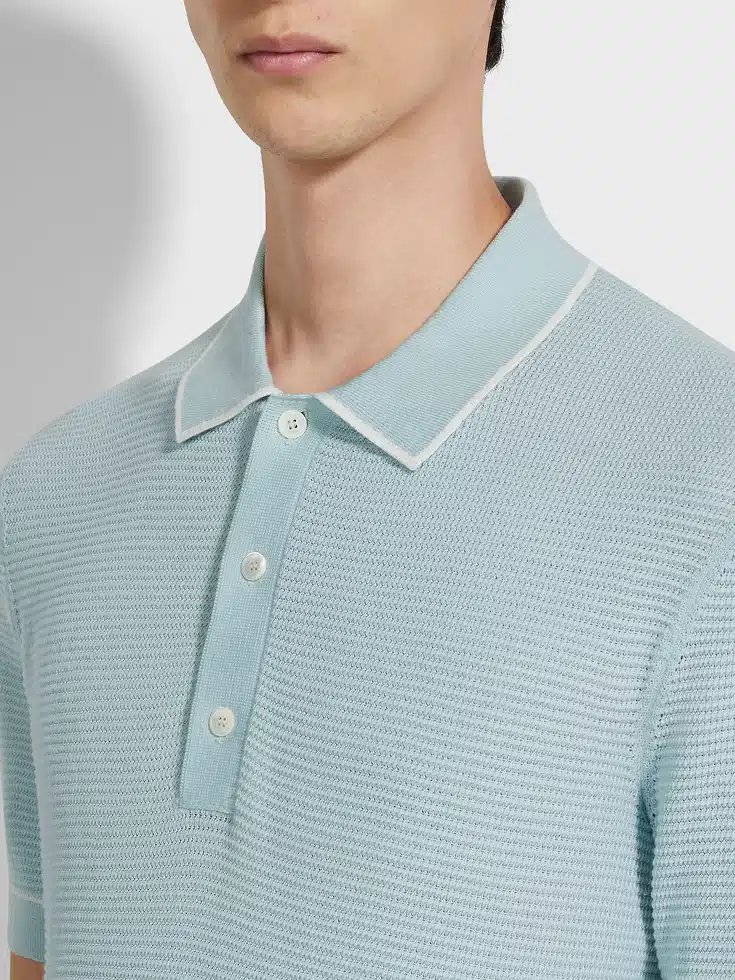 Polo in cotone premium azzurro chiaro Polo in cotone premium azzurro chiaro