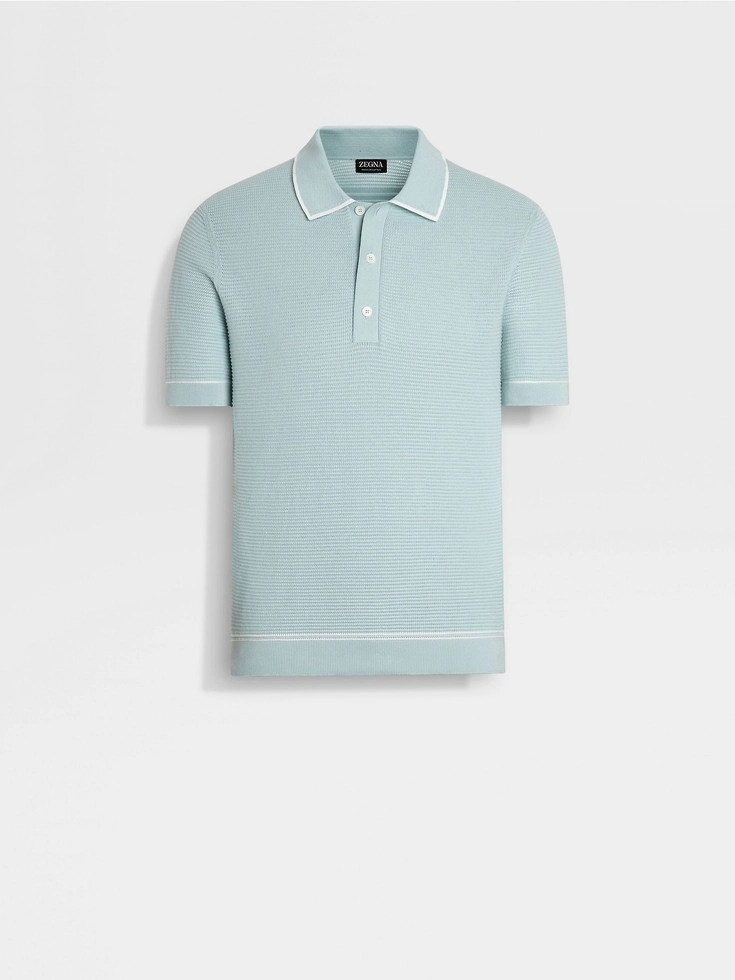 Polo in cotone premium azzurro chiaro Polo in cotone premium azzurro chiaro