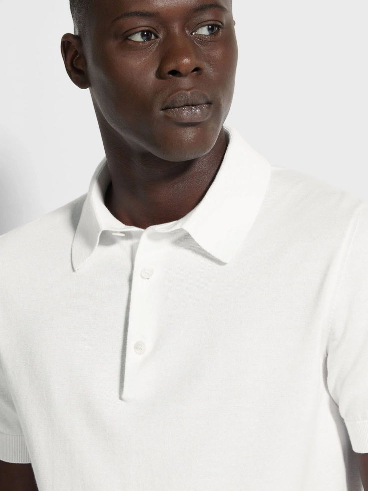 Polo in cotone premium bianco