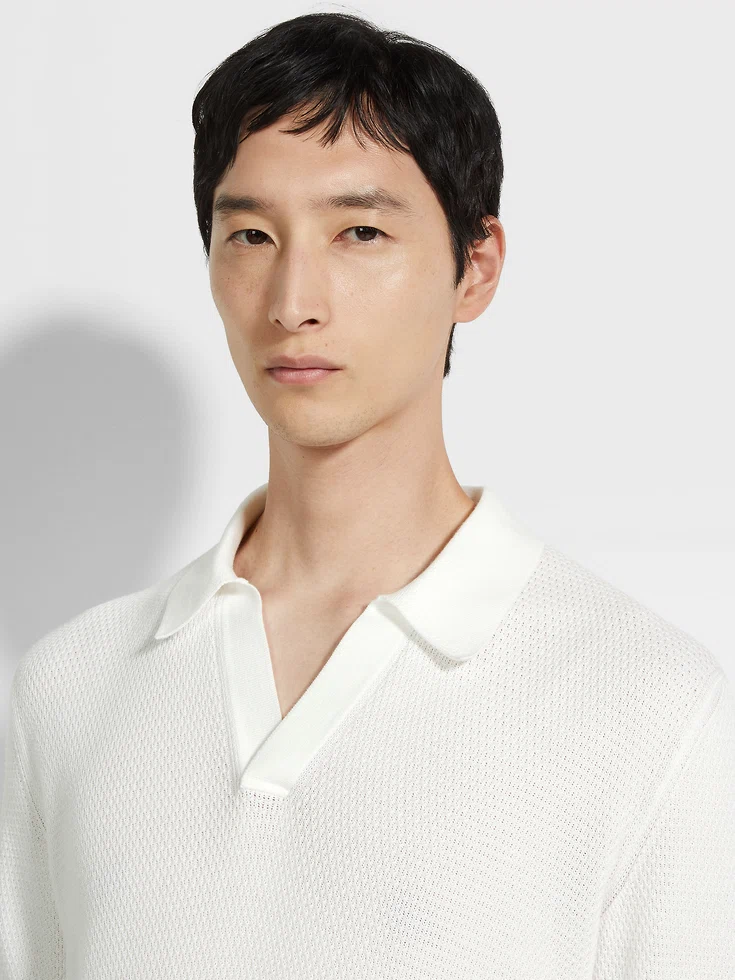 Polo in cotone premium bianco