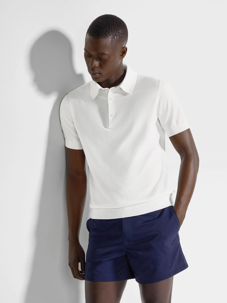 Polo in cotone premium bianco Polo in cotone premium bianco