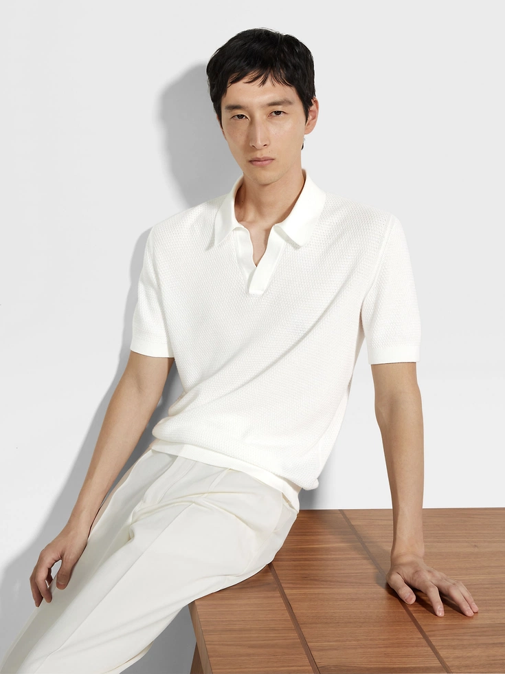 Polo in cotone premium bianco Polo in cotone premium bianco