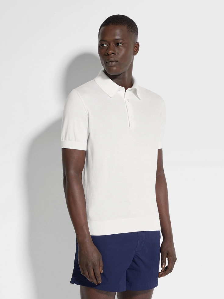 Polo in cotone premium bianco Polo in cotone premium bianco