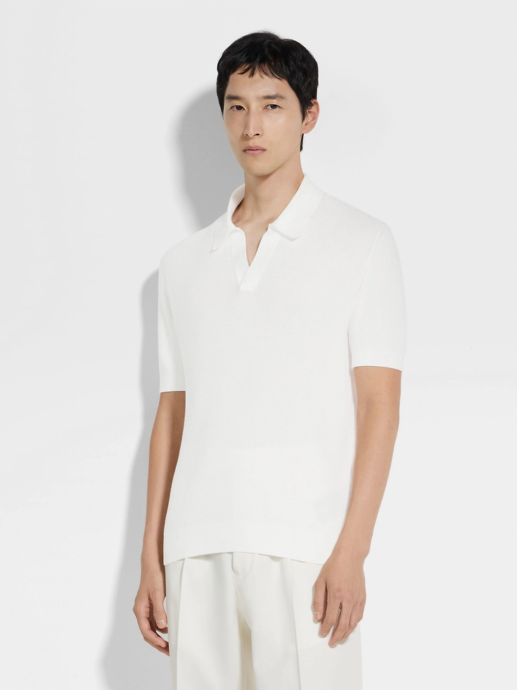 Polo in cotone premium bianco Polo in cotone premium bianco