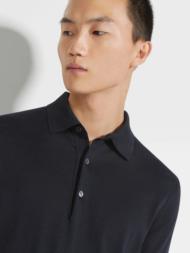 Polo in cotone premium blu navy