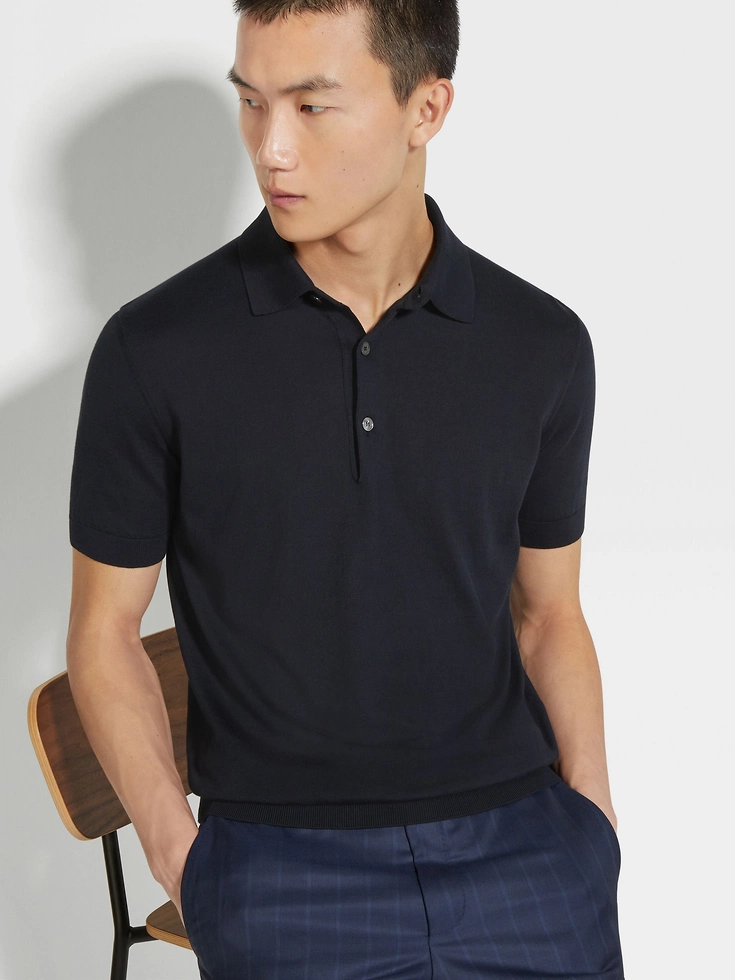 Polo in cotone premium blu navy Polo in cotone premium blu navy