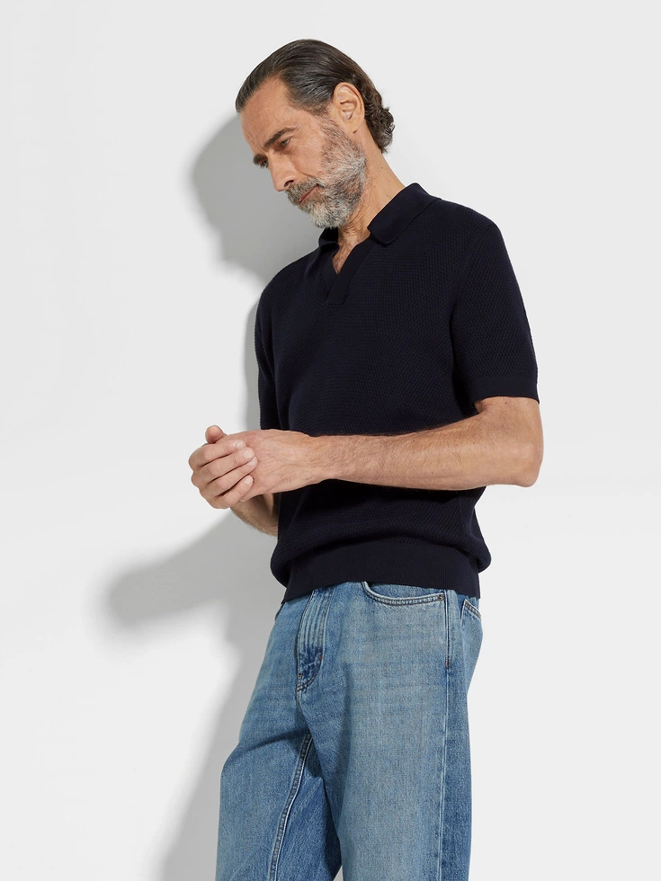 Polo in cotone premium blu navy Polo in cotone premium blu navy