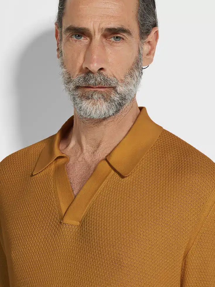 Polo in cotone premium color ocra