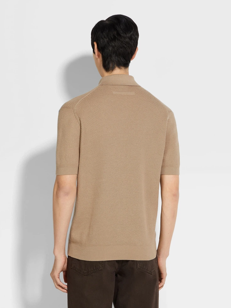 Polo in cotone premium color tortora chiaro Polo in cotone premium color tortora chiaro