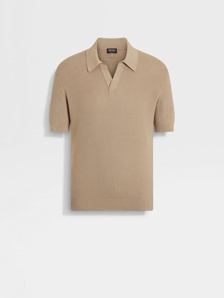 Polo in cotone premium color tortora chiaro