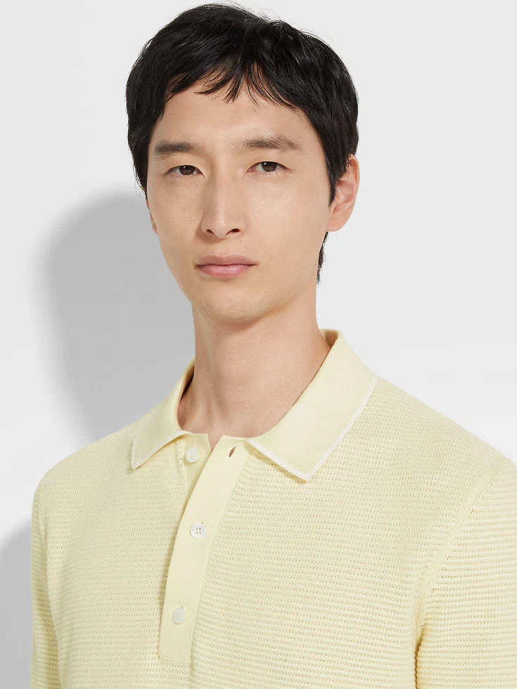 Polo in cotone premium giallo chiaro Polo in cotone premium giallo chiaro