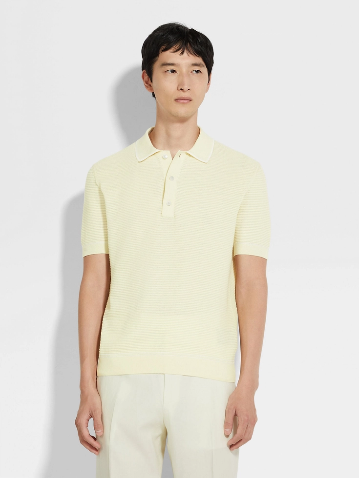 Polo in cotone premium giallo chiaro Polo in cotone premium giallo chiaro