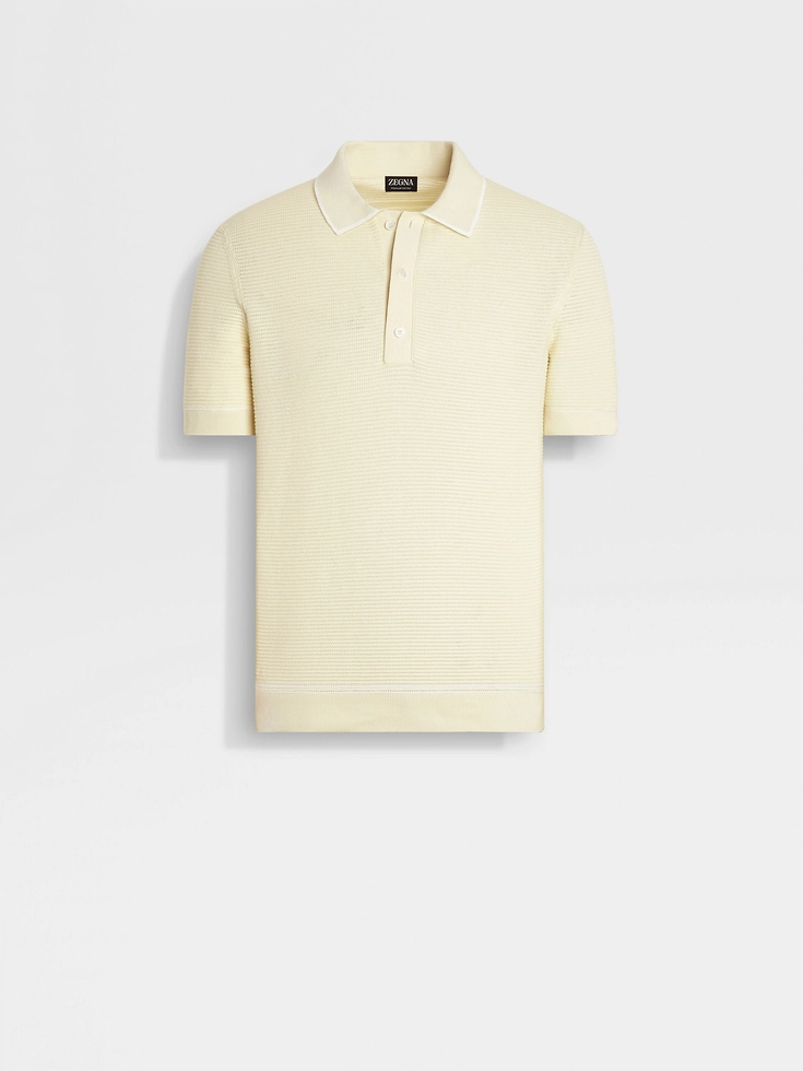 Polo in cotone premium giallo chiaro Polo in cotone premium giallo chiaro