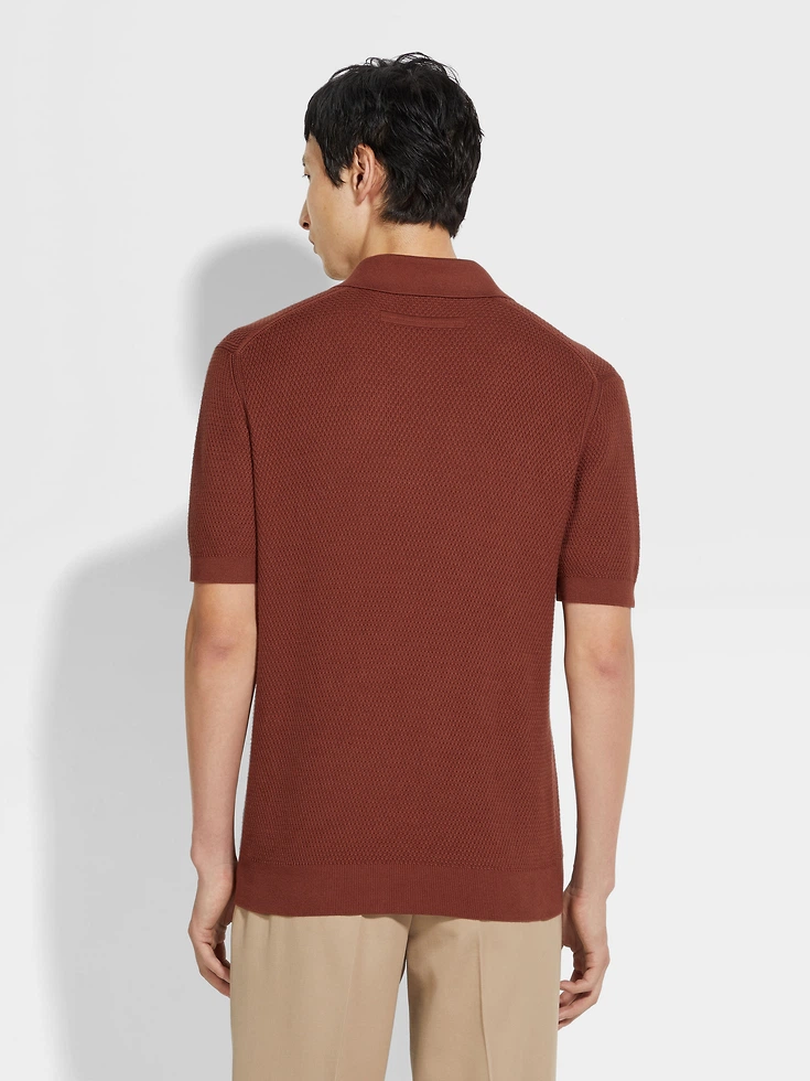 Polo in cotone premium rosso mattone Polo in cotone premium rosso mattone