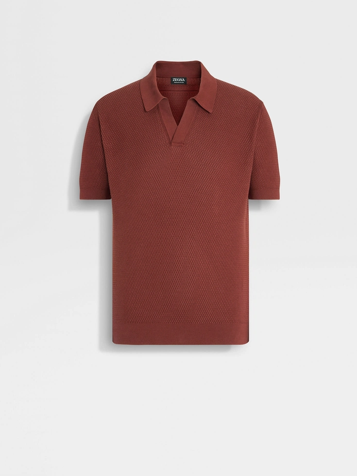 Polo in cotone premium rosso mattone