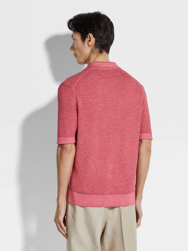 Polo in seta, cashmere e lino mélange fucsia Polo in seta, cashmere e lino mélange fucsia