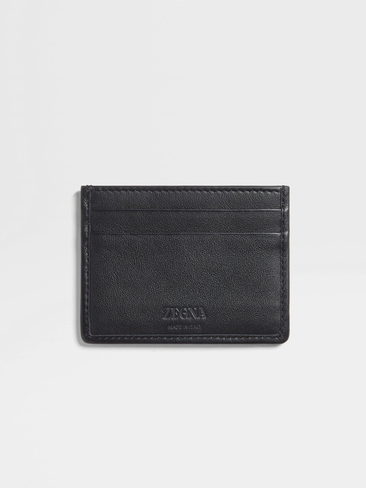 Porta carte di credito in pelle PELLETESSUTA™ nera Porta carte di credito in pelle PELLETESSUTA™ nera