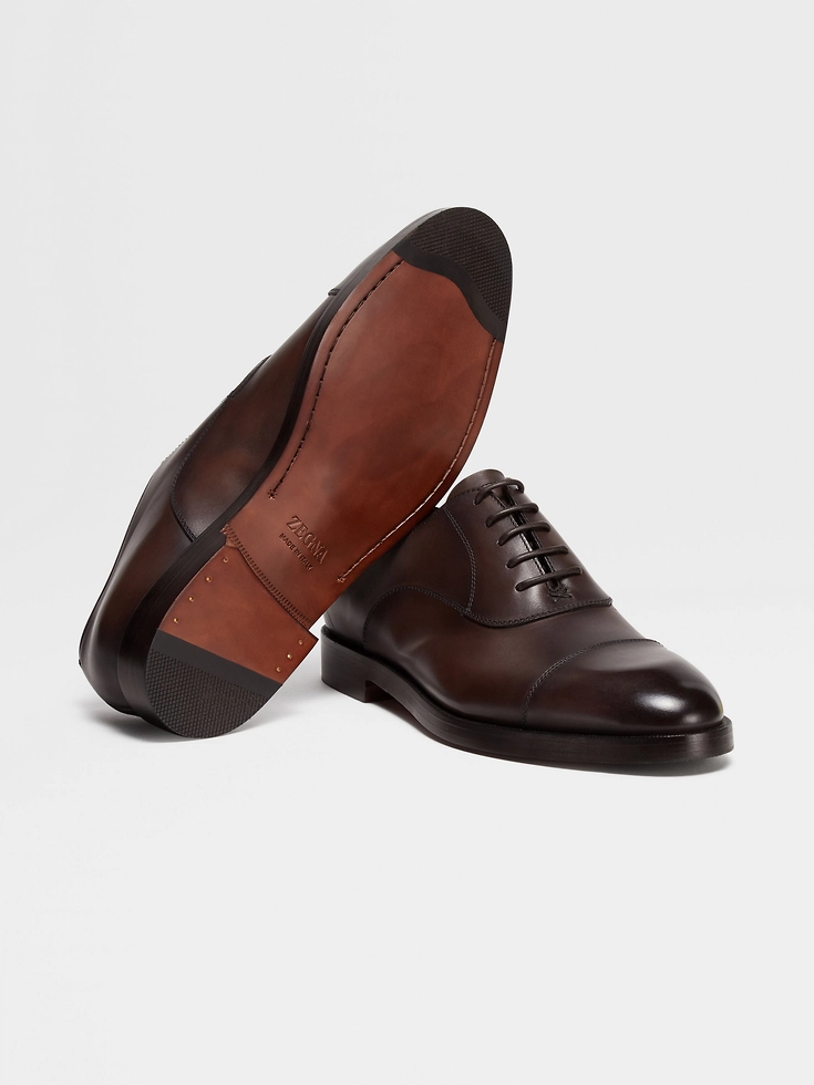Scarpe Oxford Torino in pelle marrone