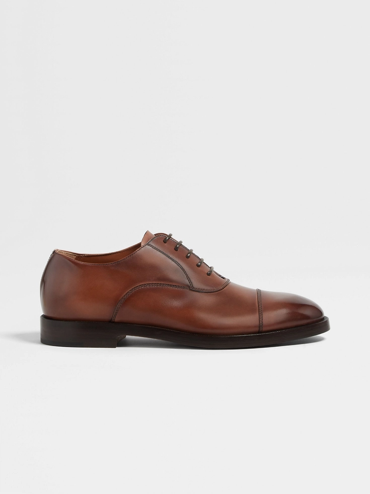 Scarpe Oxford Torino in pelle marrone chiaro