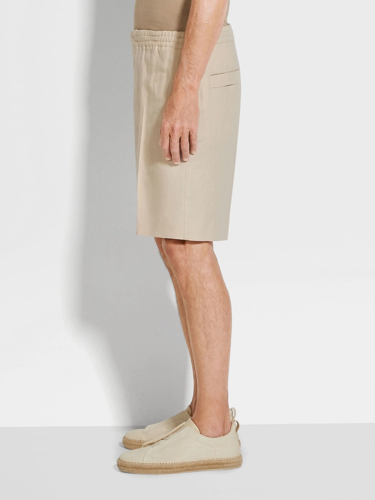 Shorts Oasi Lino color tortora chiaro Shorts Oasi Lino color tortora chiaro