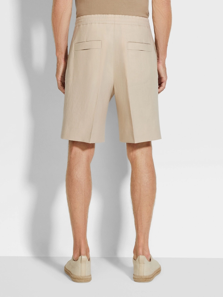 Shorts Oasi Lino color tortora chiaro Shorts Oasi Lino color tortora chiaro