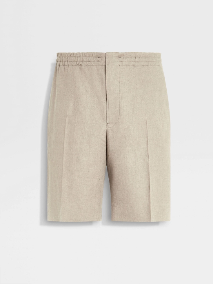 Shorts Oasi Lino color tortora chiaro