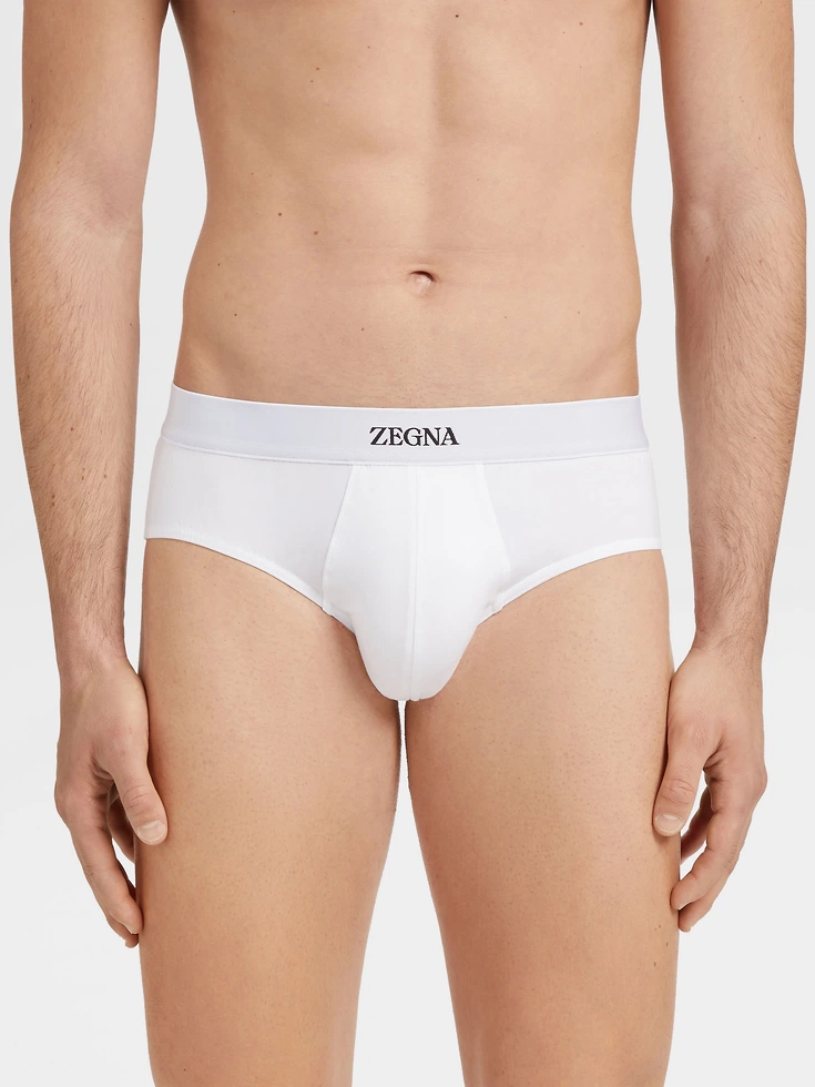 Slip midi in cotone elasticizzato bianco
