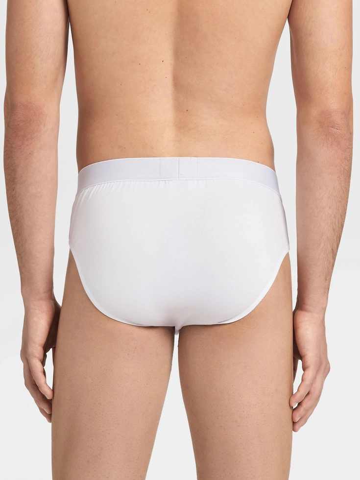 Slip midi in cotone elasticizzato bianco Slip midi in cotone elasticizzato bianco