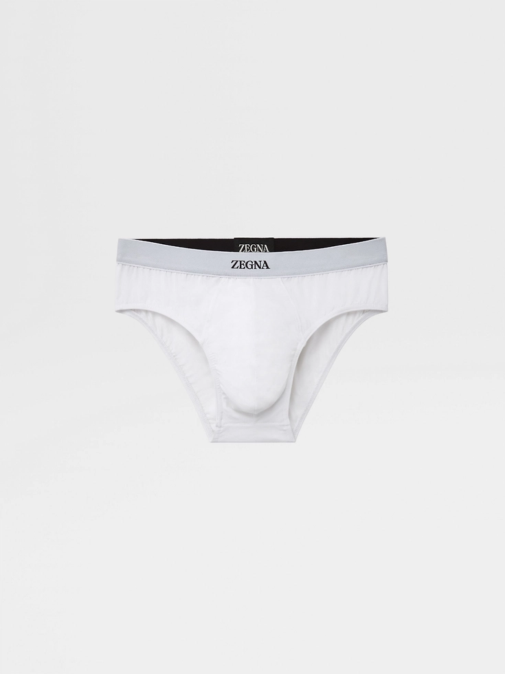 Slip midi in cotone elasticizzato bianco