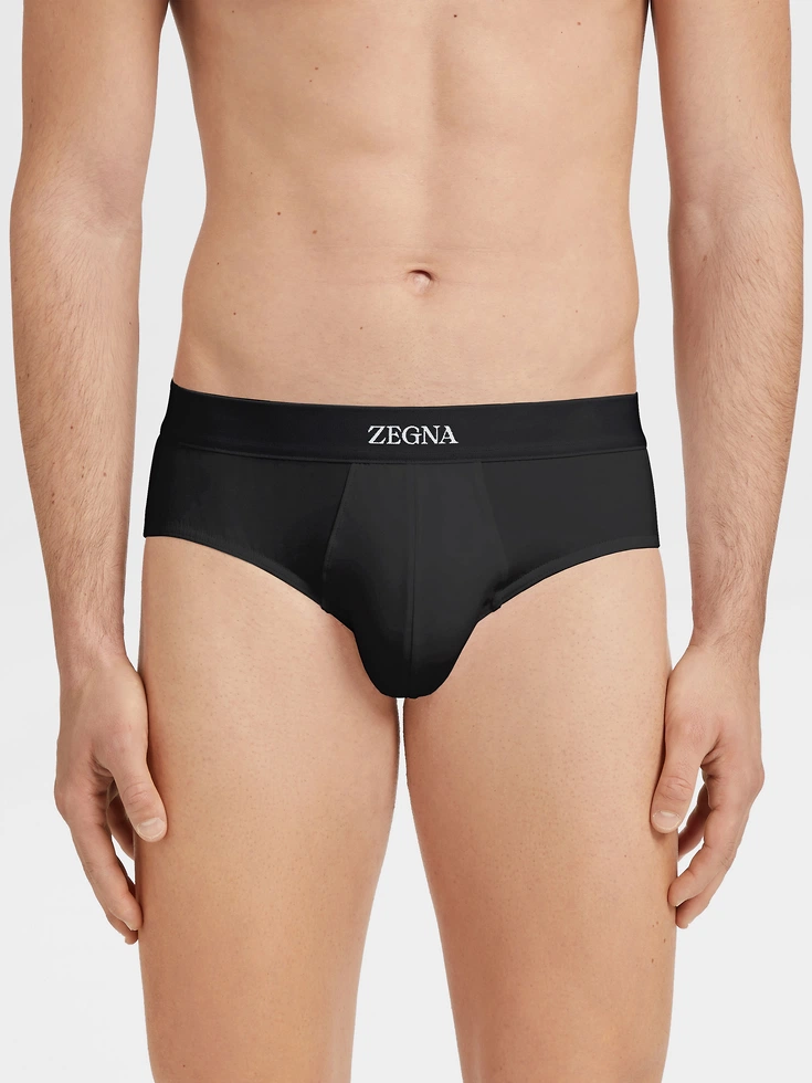 Slip midi in cotone elasticizzato nero