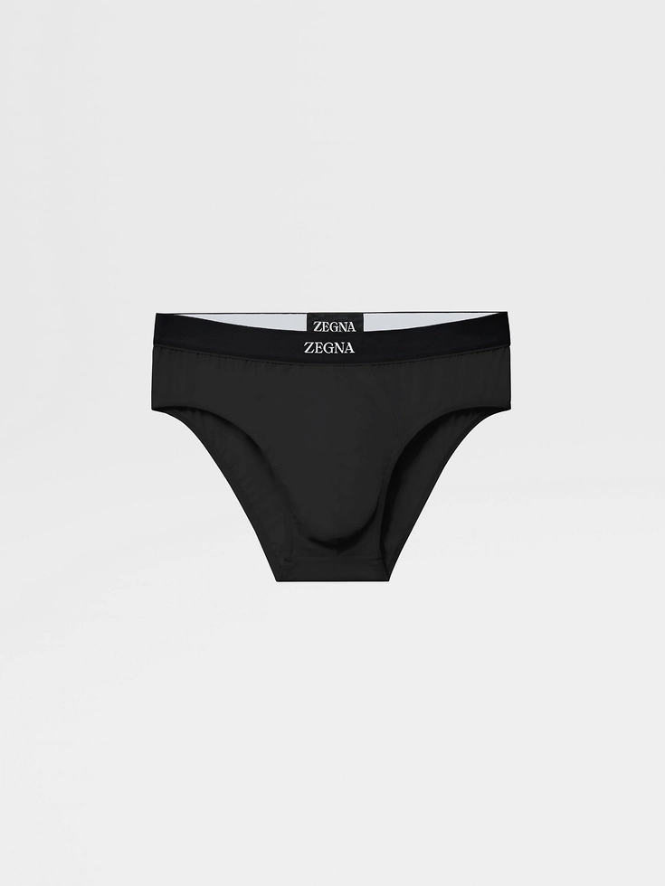 Slip midi in cotone elasticizzato nero
