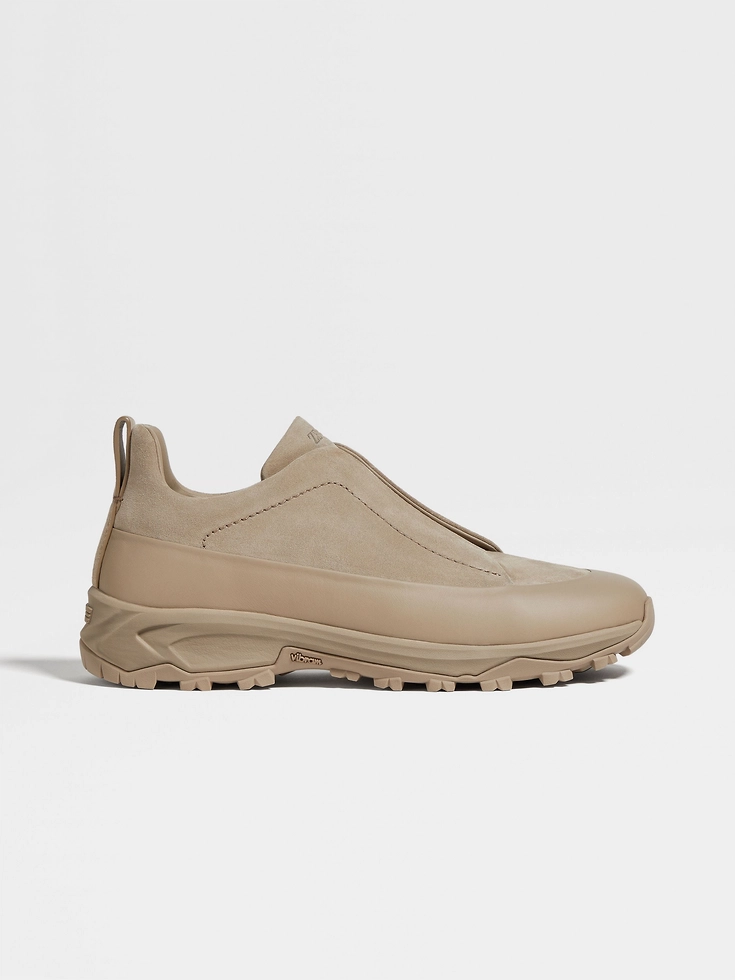Sneakers Triple Stitch™ Monte in pelle e camoscio color talpa chiaro Sneakers Triple Stitch™ Monte in pelle e camoscio color talpa chiaro