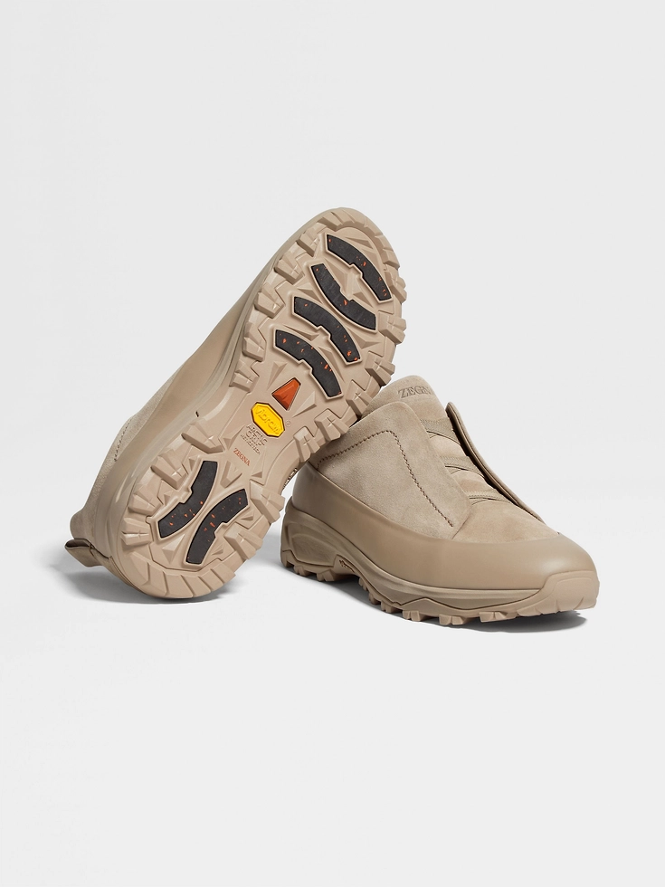 Sneakers Triple Stitch™ Monte in pelle e camoscio color talpa chiaro Sneakers Triple Stitch™ Monte in pelle e camoscio color talpa chiaro