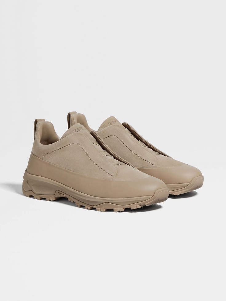 Sneakers Triple Stitch™ Monte in pelle e camoscio color talpa chiaro