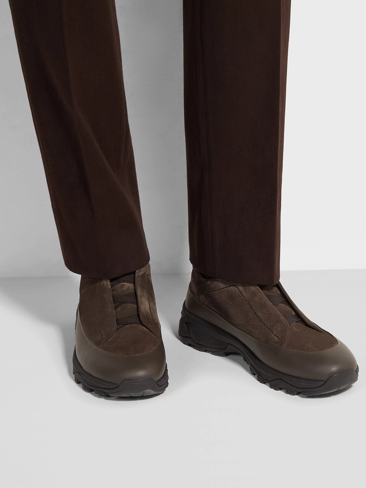 Sneakers Triple Stitch™ Monte in pelle e camoscio marrone