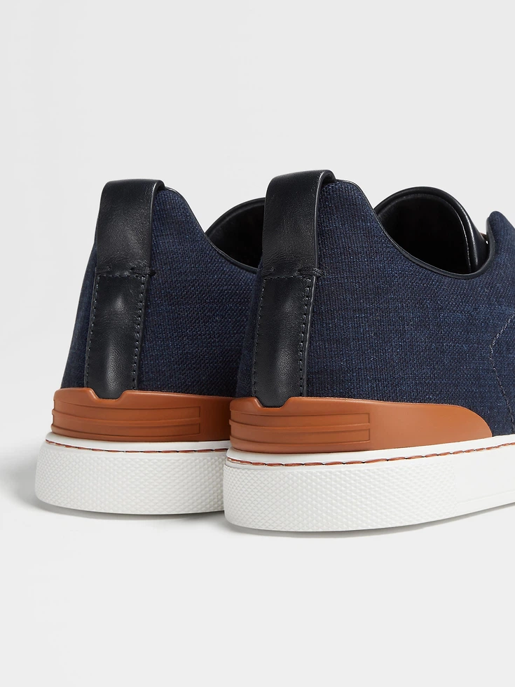Sneakers Triple Stitch™ in denim di cotone blu navy