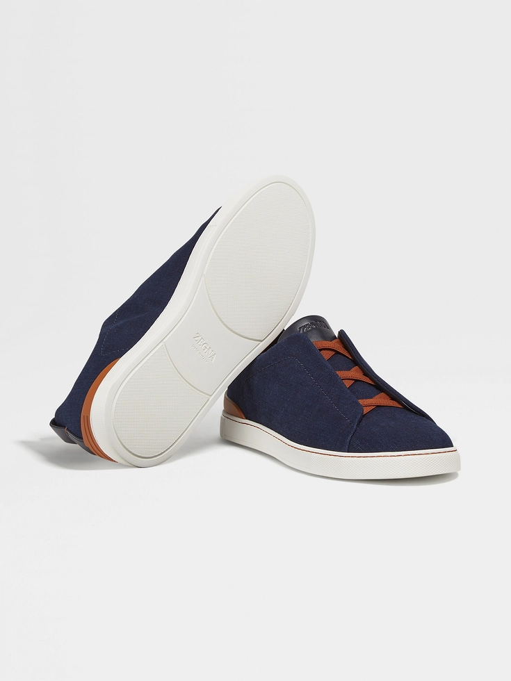 Sneakers Triple Stitch™ in denim di cotone blu navy Sneakers Triple Stitch™ in denim di cotone blu navy
