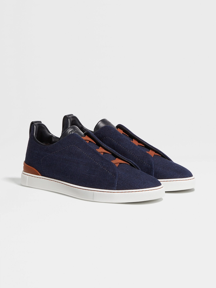 Sneakers Triple Stitch™ in denim di cotone blu navy