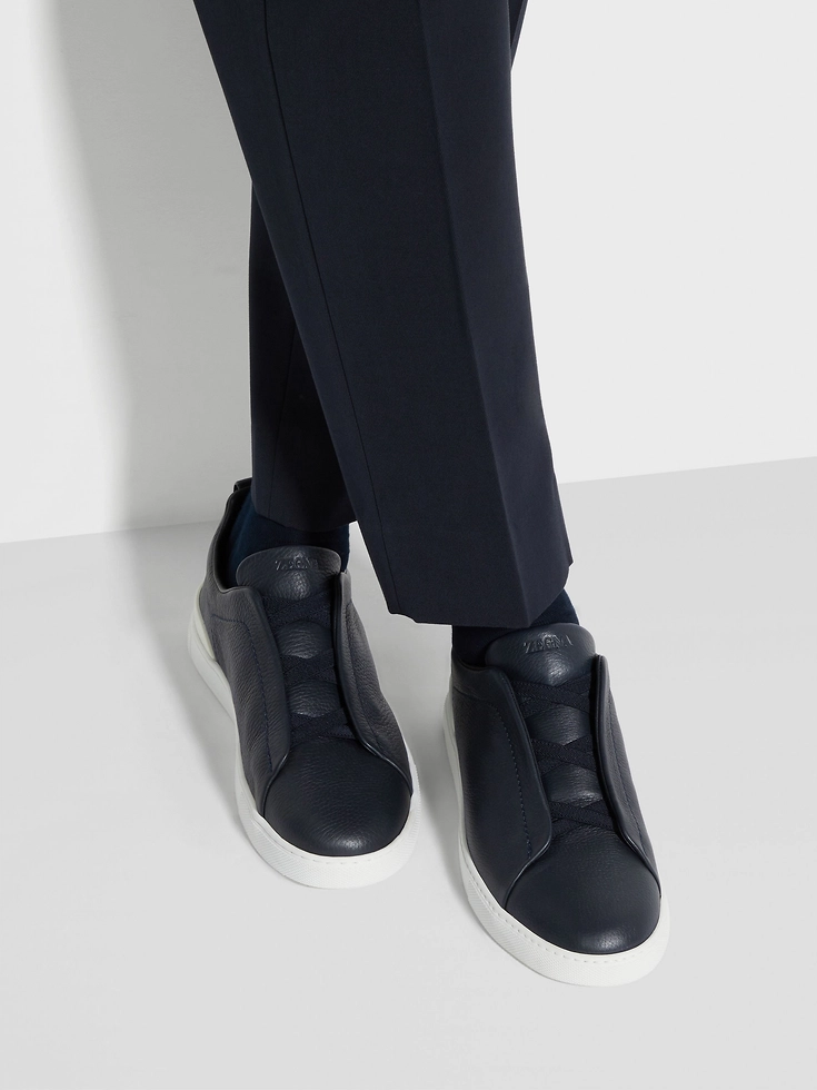 Sneakers Triple Stitch™ in pelle di cervo blu navy