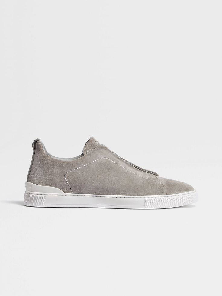 Sneakers Triple Stitch™ in pelle scamosciata grigio mélange Sneakers Triple Stitch™ in pelle scamosciata grigio mélange
